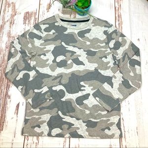 Old Navy Softest Tee Shirt Long Sleeve Gray Camo Sz M(8)